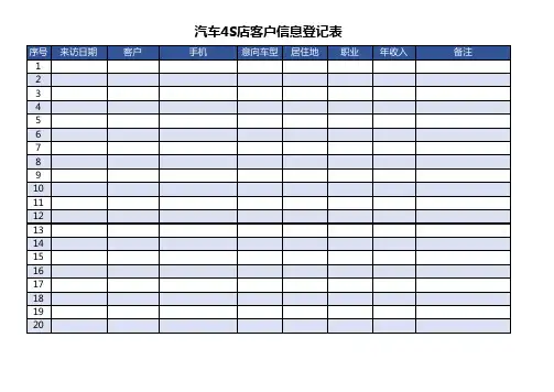 客户信息登记表