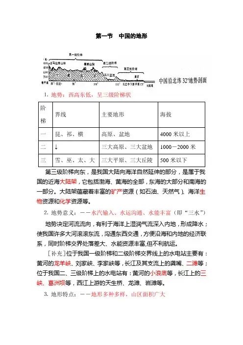 中国自然地理复习总结