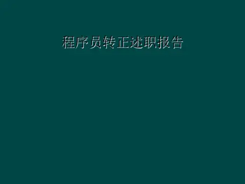 程序员转正述职报告