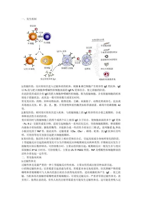 Ⅰ型超敏反应的发生机制和防治原则