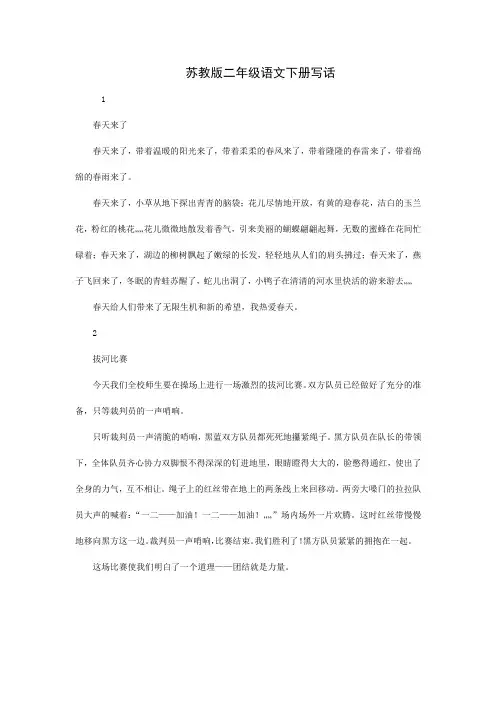 苏教版 二年级 语文 写话