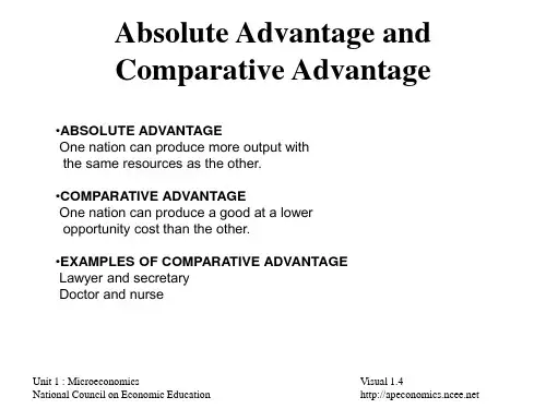 Absolute Advantage and Comparative Advantage