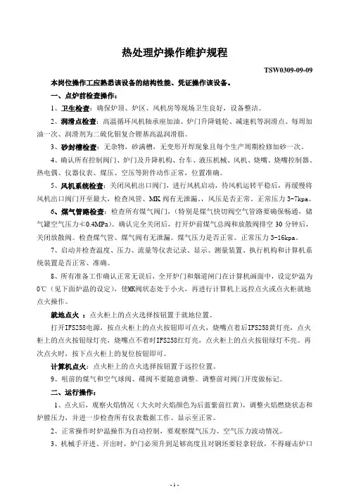热处理炉操作规程2009