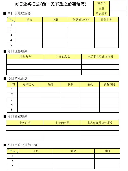 日报周报标准格式