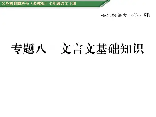 (苏教版)七年级语文下册专题八 文言文基础知识