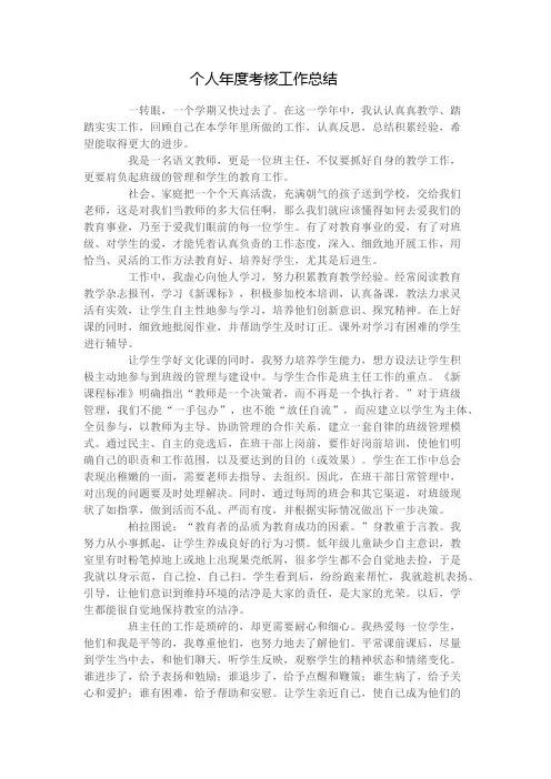2017小学教师个人年度工作总结