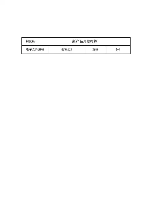 公司新产品开发计划