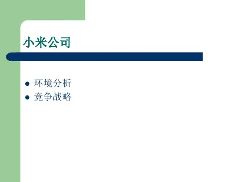 小米手机竞争战略分析