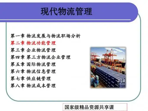 第二章 物流管理功能