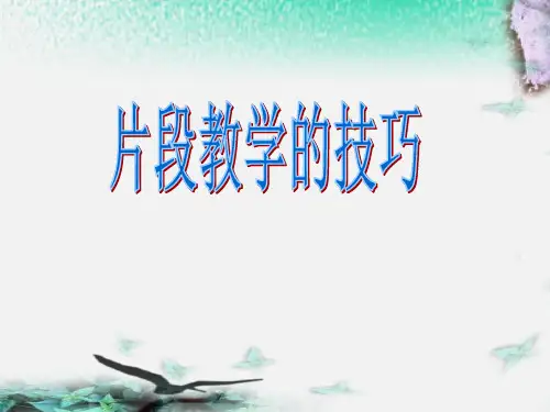 片段教学的技巧