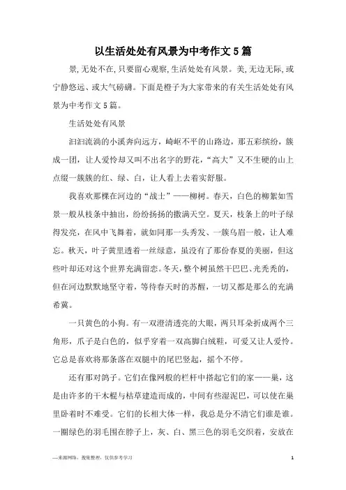 以生活处处有风景为中考作文5篇