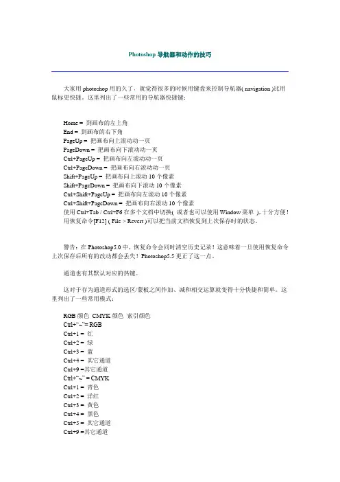 Photoshop导航器和动作的技巧