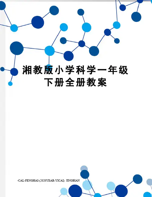 湘教版小学科学一年级下册全册教案 2