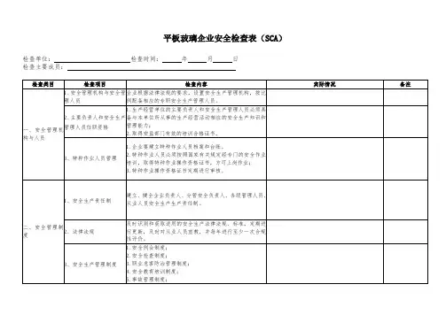  制造企业安全检查表(SCA)