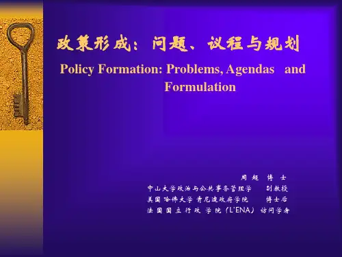 政策形成问题议程与规划PolicyFormationProblems,
