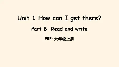 最新人教PEP版六年级上册英语Unit 1 Part B 第3课时精品课件