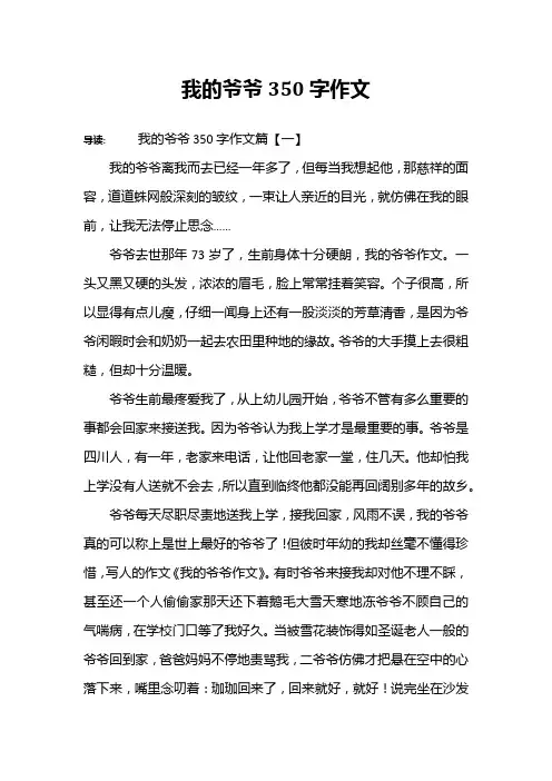 我的爷爷350字作文