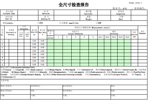 全尺寸检查报告