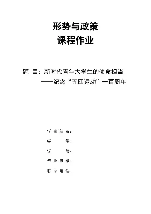形势与政策课程作业