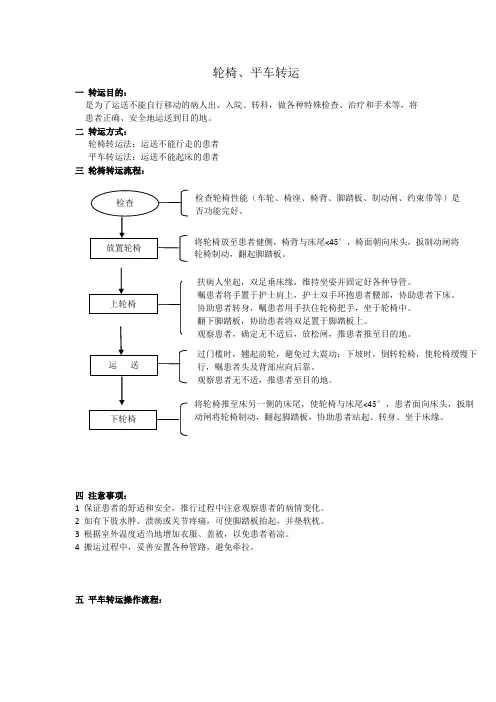 轮椅、平车移动法技术操作流程