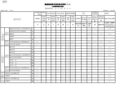 增值税纳税申报表附列资料(一)(最新2014年10月1日起使用)