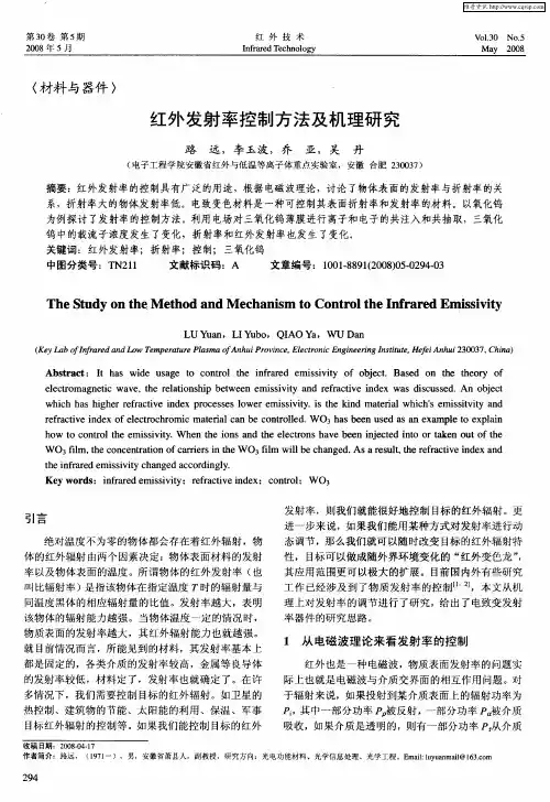 红外发射率控制方法及机理研究