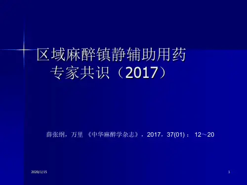 麻醉镇静专家共识PPT参考课件