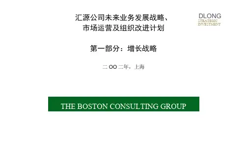 案例汇源公司未来业务发展战略市场运营及组织改进计划