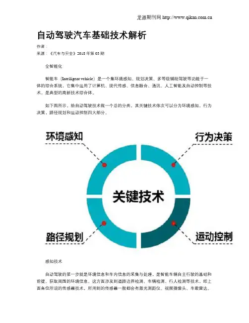 自动驾驶汽车基础技术解析