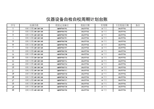自检自校计划台账(完美)