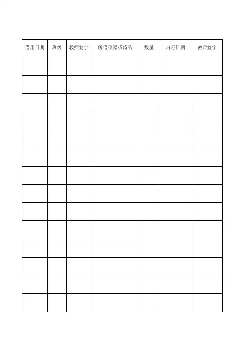 实验室仪器使用登记表