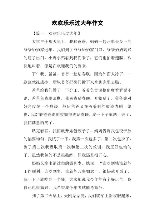 欢欢乐乐过大年作文