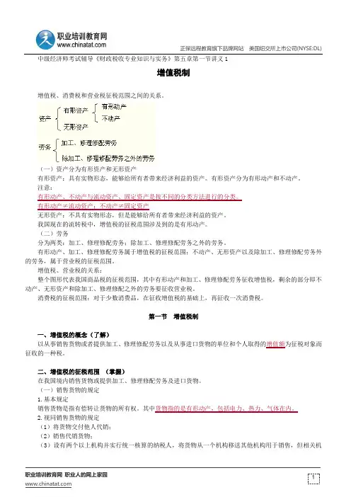 增值税制--经济师考试辅导《财政税收专业知识与实务》第五章第一节讲义1
