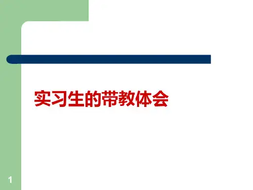 实习生带教心得PPT课件