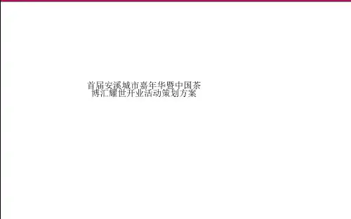 首届安溪城市嘉年华暨中国茶博汇耀世开业活动策划方案