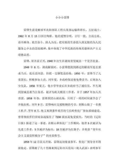 小小小雷锋