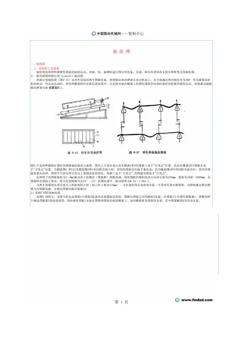 振动筛分机械之驰张筛技术资料,驰张筛工作原理