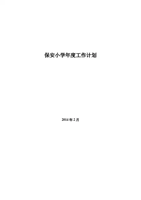 2014年保安小学校工作计划