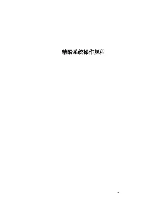 精酚系统生产线运行操作规程