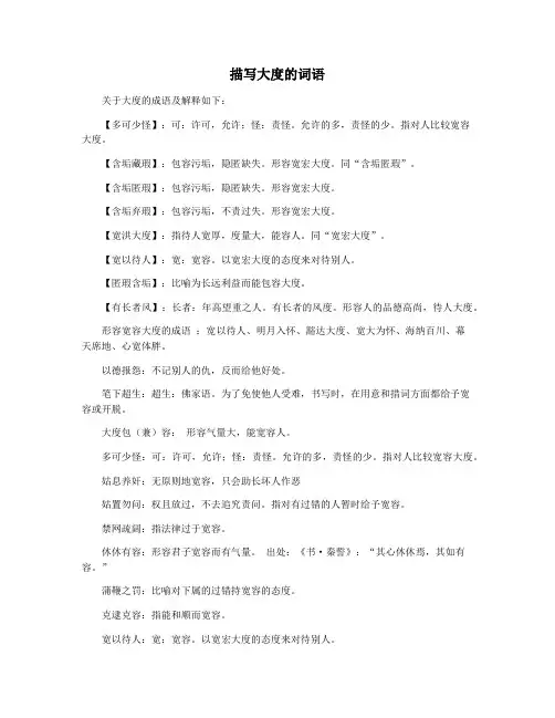 描写大度的词语 2