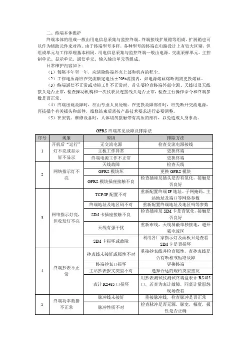 GPRS终端常见故障及排除法