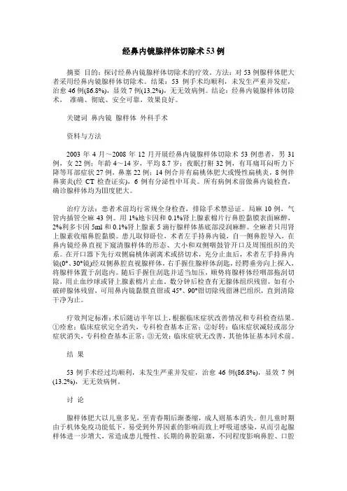 经鼻内镜腺样体切除术53例