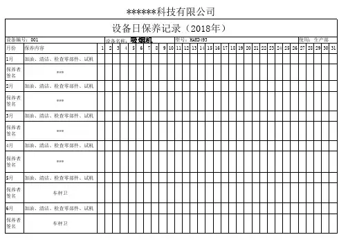 设备点检表-