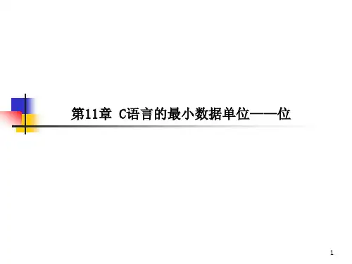 第11章 C语言的最小数据单位——位