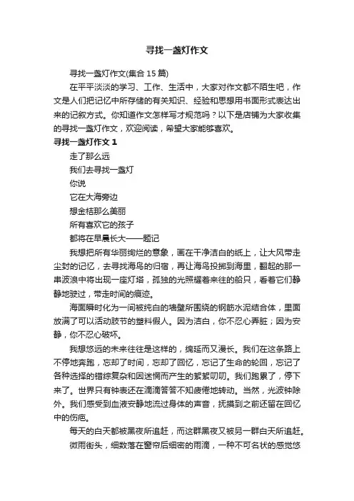 寻找一盏灯作文