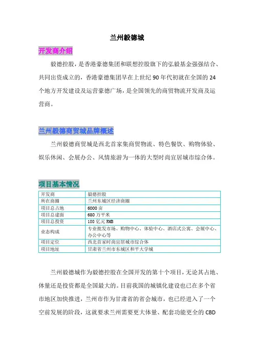 兰州毅德城介绍.