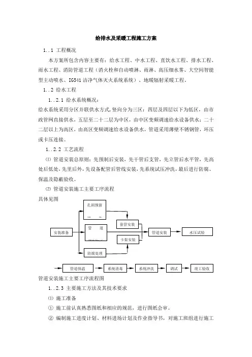 给排水及采暖工程施工方案