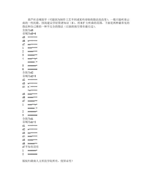 葫芦丝指法 初学者入门指导