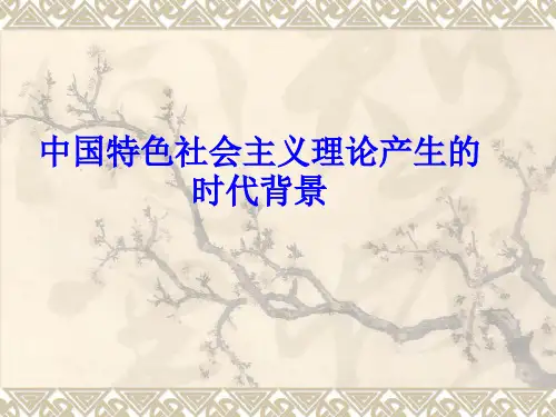 中国特色社会主义理论产生的时代背景