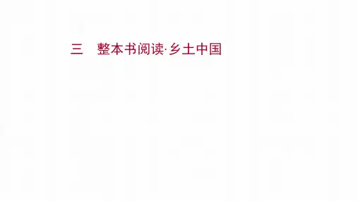 2022高考语文一轮复习提升练三整本书阅读乡土中国课件新人教版